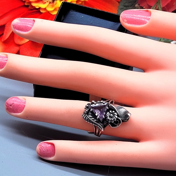 🌸Unique, amethyst sterling 925 silver custom ring - Picture 4 of 4